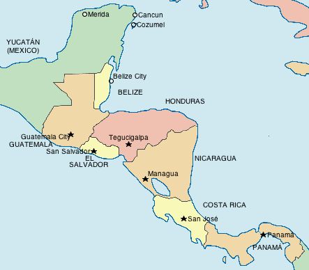 Obryadii00 Outline Map Of Central America And Mexico